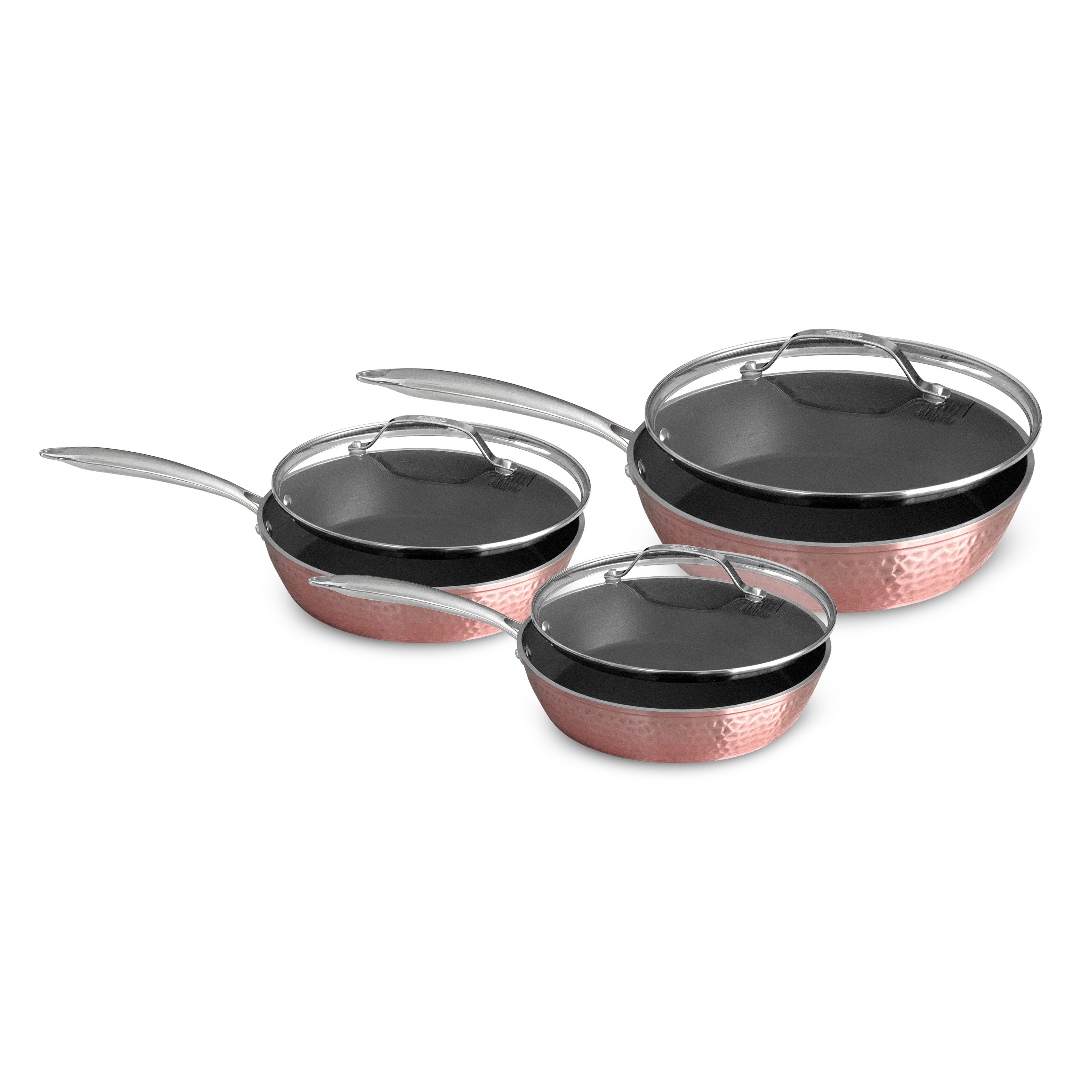 Orgreenic Ceramic Pan for Cooking - 10 Inch Non Stick Pan, Rose Hammered  Cookware, Elegantly Designed, Lightweight & Durable for All Stove Top