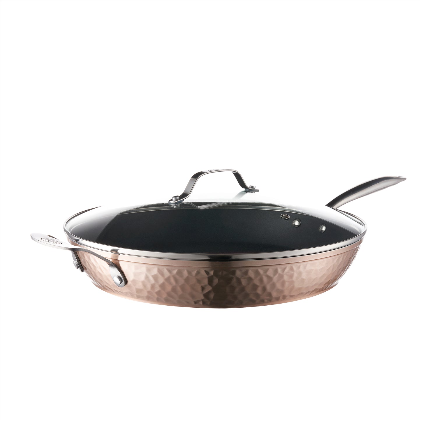 Gotham Steel Hammered 14 inch, Non-Stick Frying Pan with Lid